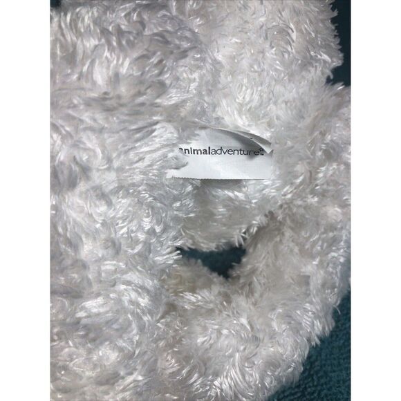 Animal Adventure Plush BEAR White TEDDY w/Black & Orange  Halloween Sweater 12” - Picture 6 of 6